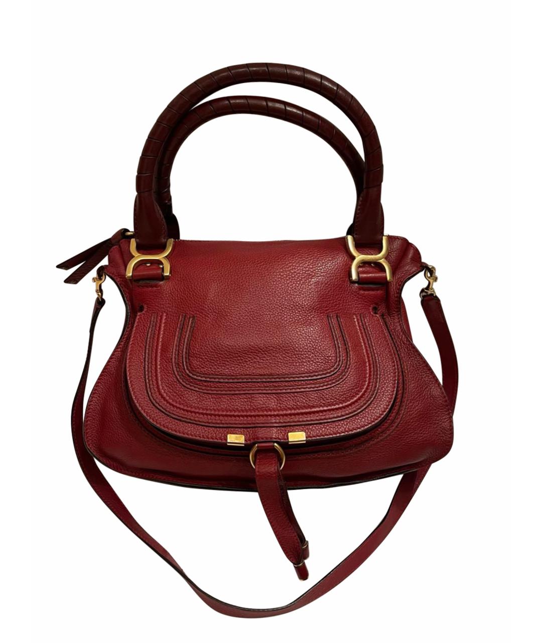 CHLOE Бордовая кожаная сумка через плечо, фото 1