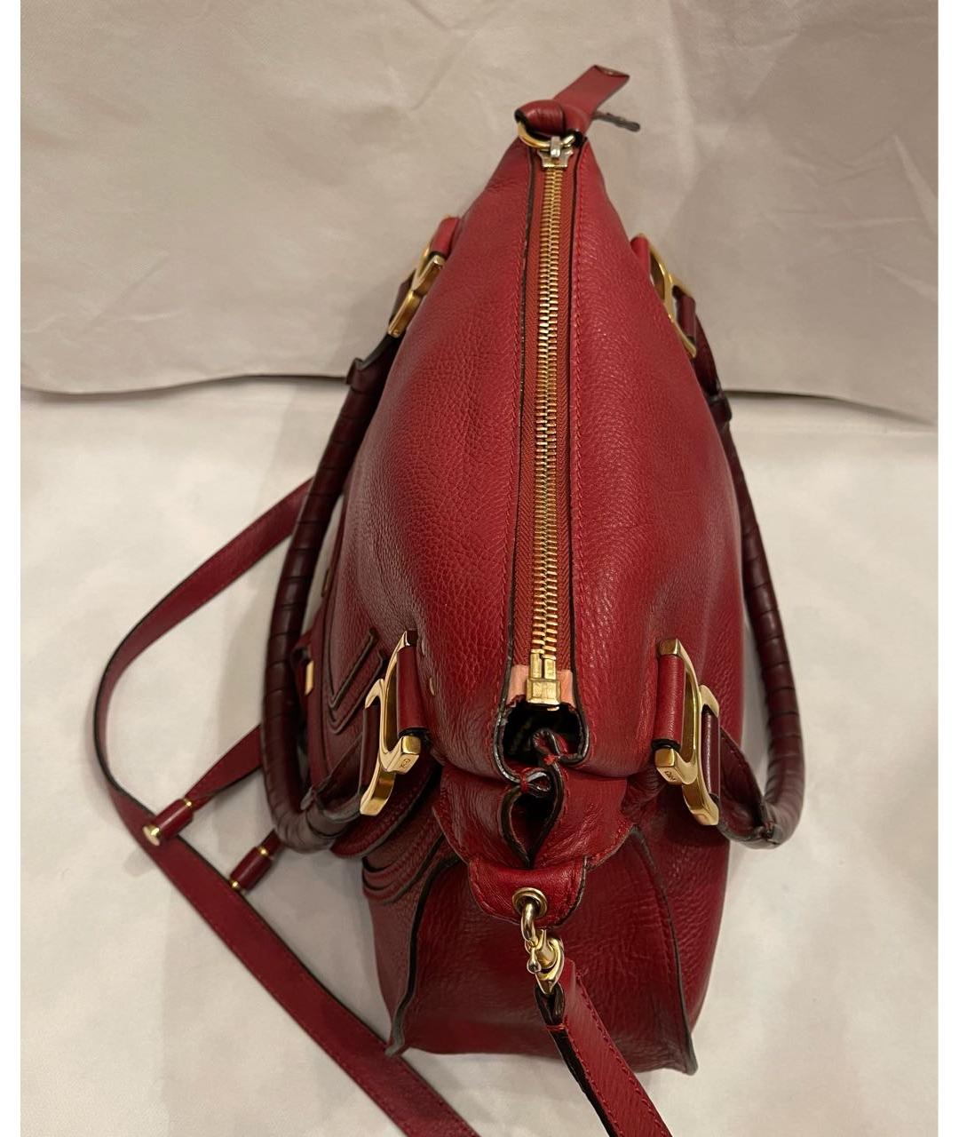 CHLOE Бордовая кожаная сумка через плечо, фото 4