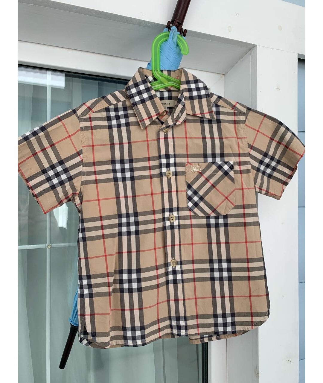 BURBERRY Коричневая хлопковая детская рубашка, фото 5