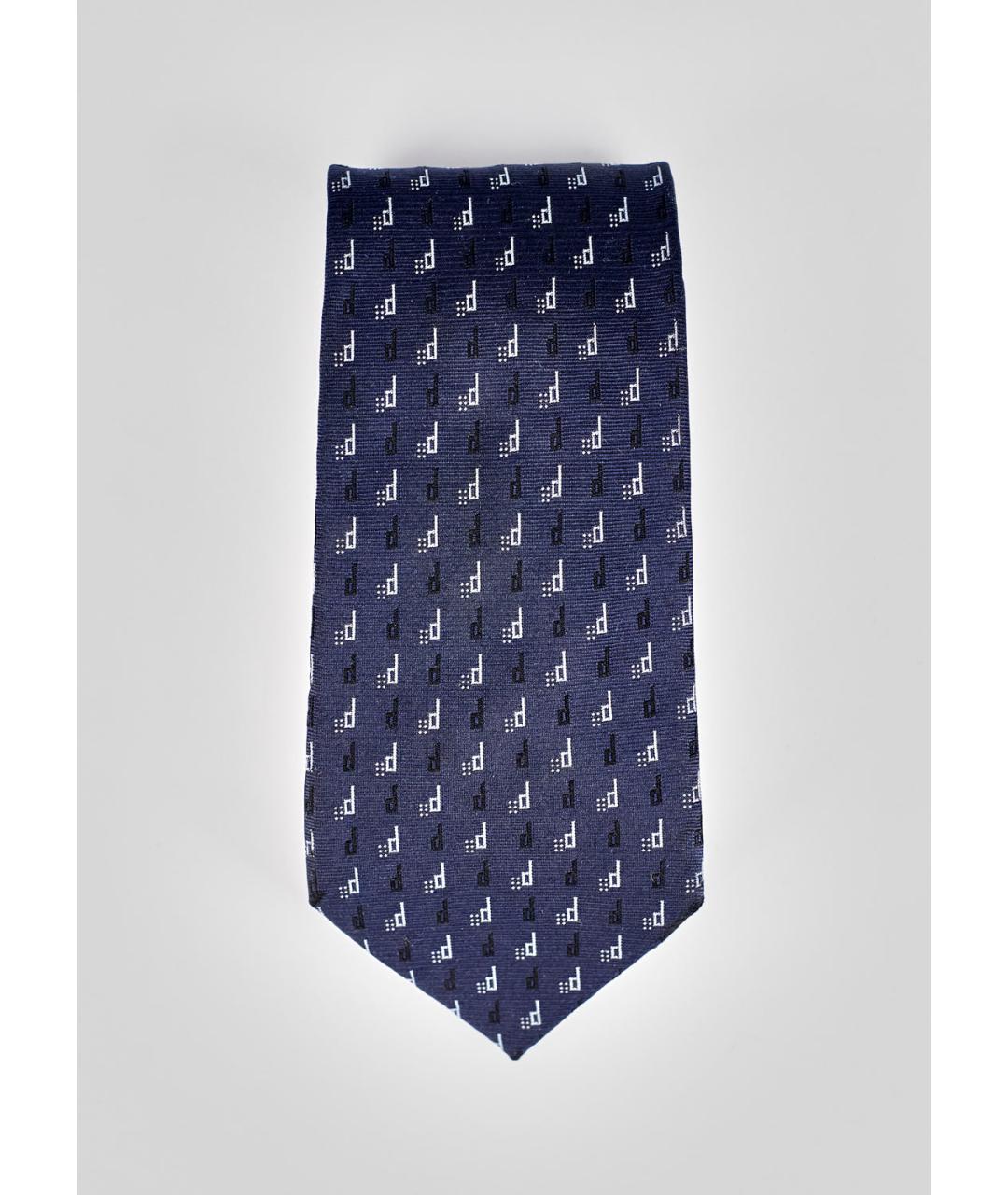 DUNHILL Темно-синий шелковый галстук, фото 3