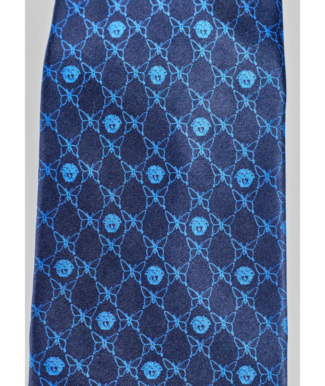 VERSACE Синий шелковый галстук, фото 4