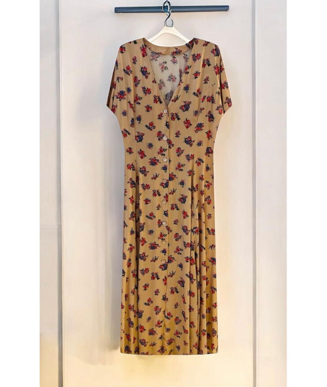 ALEXANDER TEREKHOV Бежевое вискозное коктейльное платье, фото 3