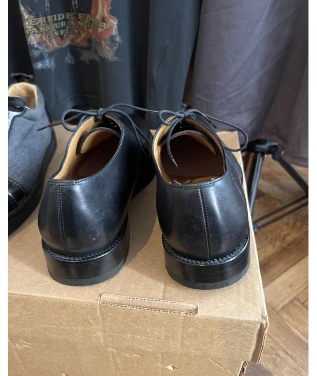 MARC JACOBS Черные кожаные низкие ботинки, фото 4