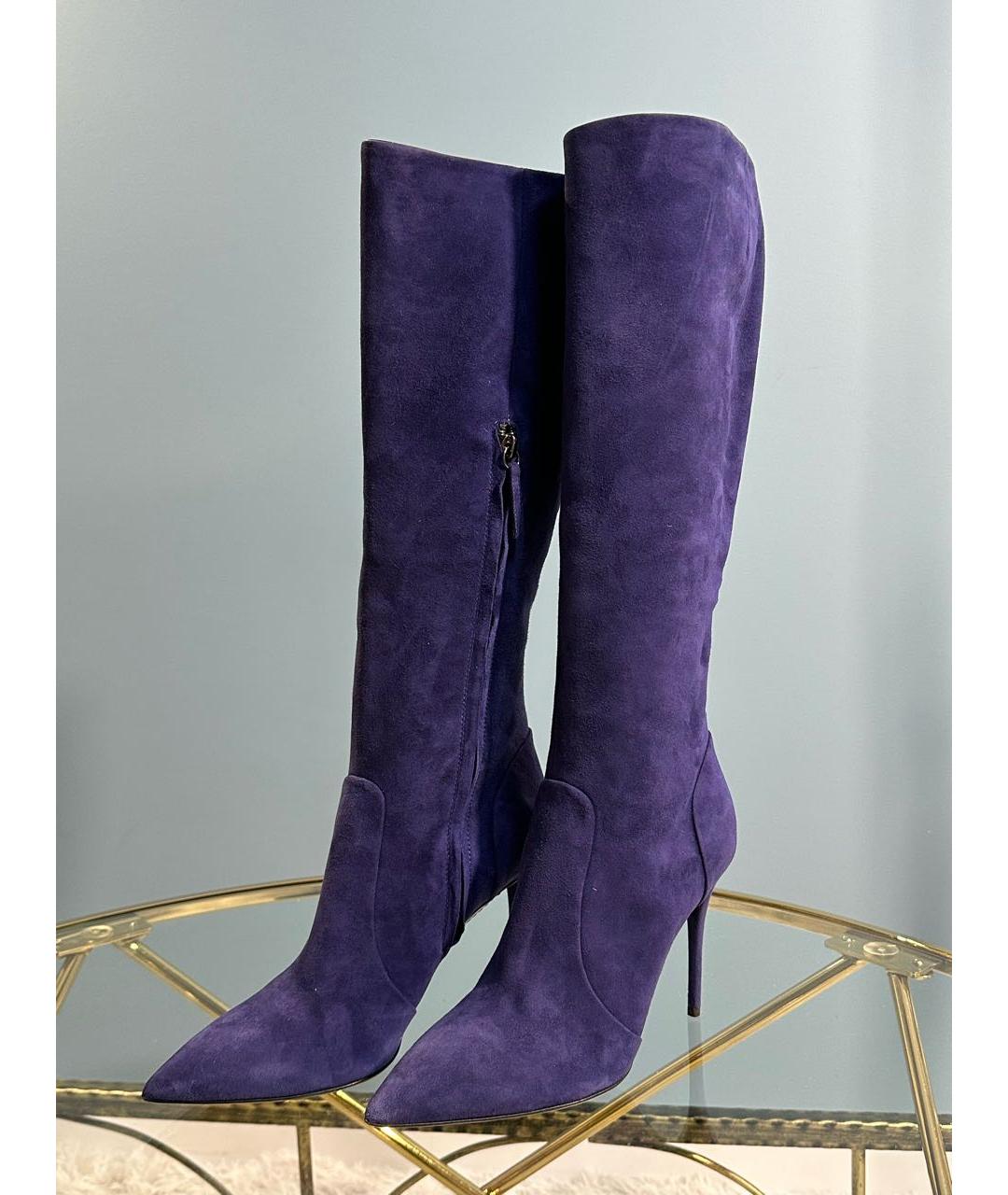 GIUSEPPE ZANOTTI DESIGN Фиолетовые замшевые сапоги, фото 9