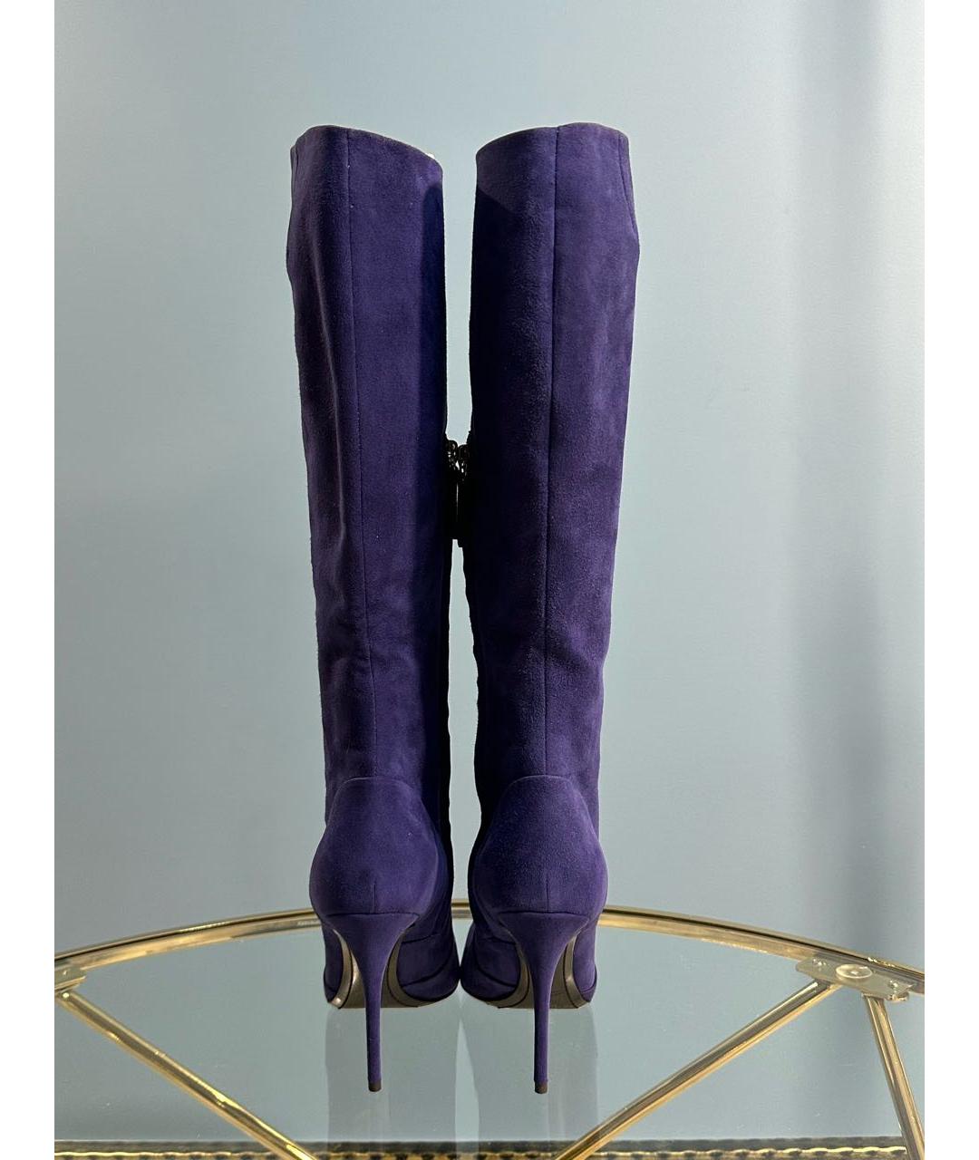 GIUSEPPE ZANOTTI DESIGN Фиолетовые замшевые сапоги, фото 4