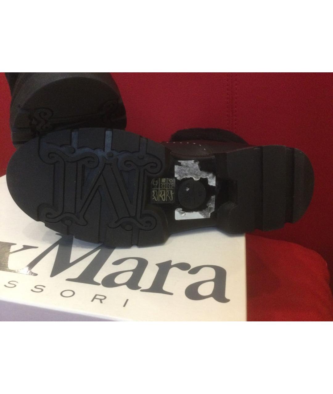 MAX MARA Черные кожаные ботинки, фото 7