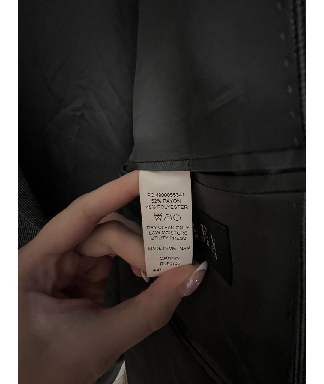 RALPH LAUREN Серый вискозный пиджак, фото 3