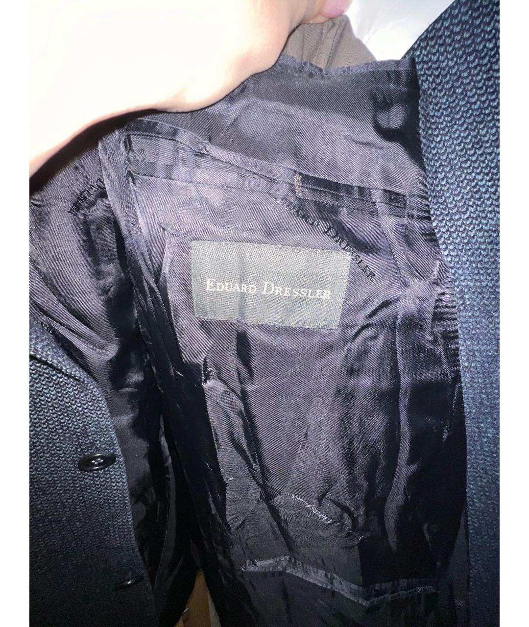 EDUARD DRESSLER Темно-синий шерстяной пиджак, фото 2