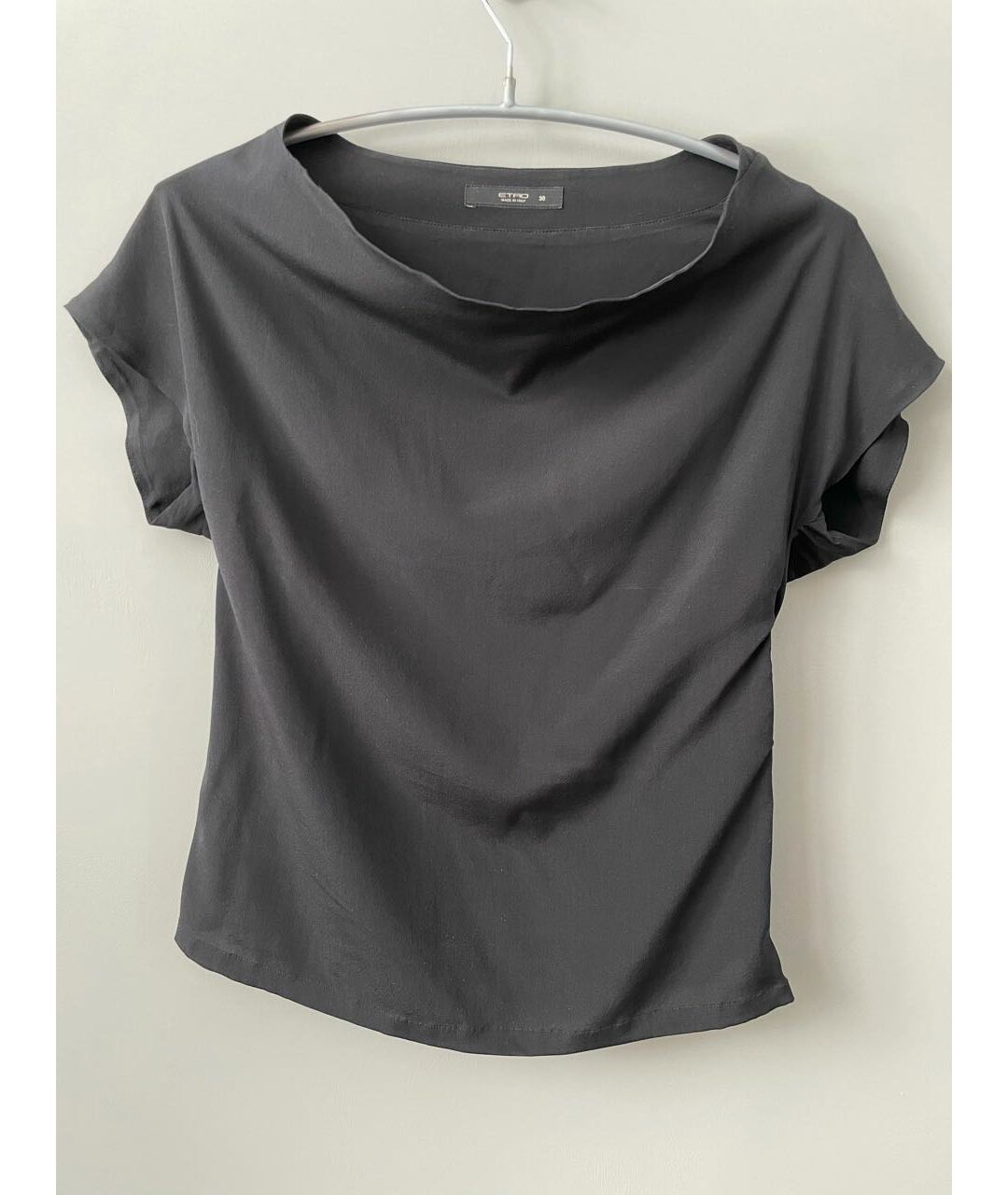 ETRO Черная шелковая футболка, фото 8