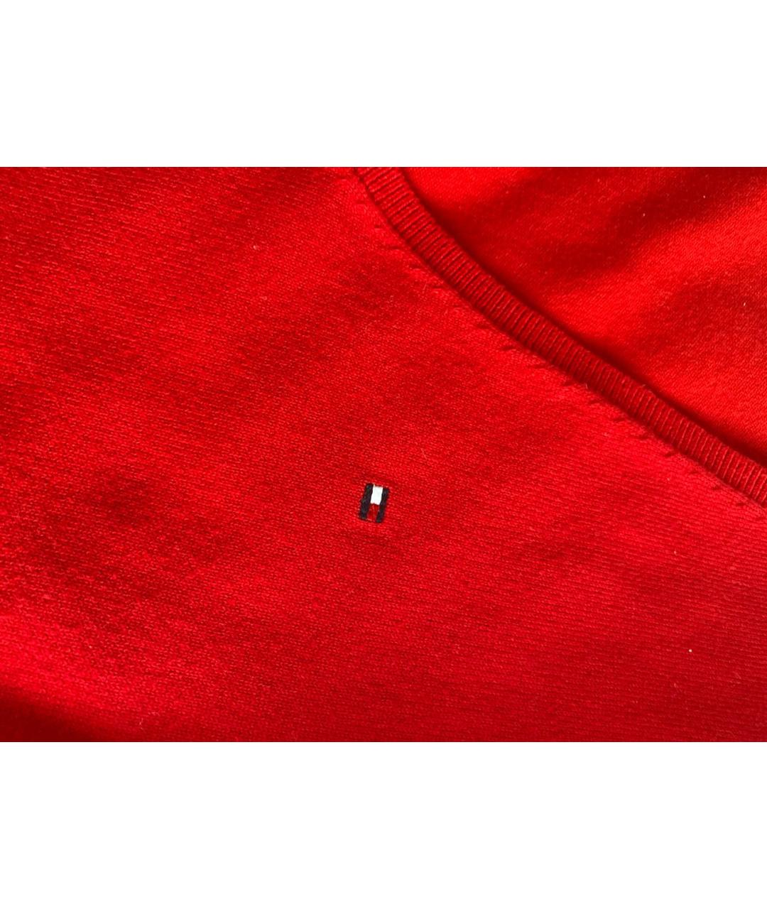 TOMMY HILFIGER Красный хлопко-эластановый джемпер / свитер, фото 4
