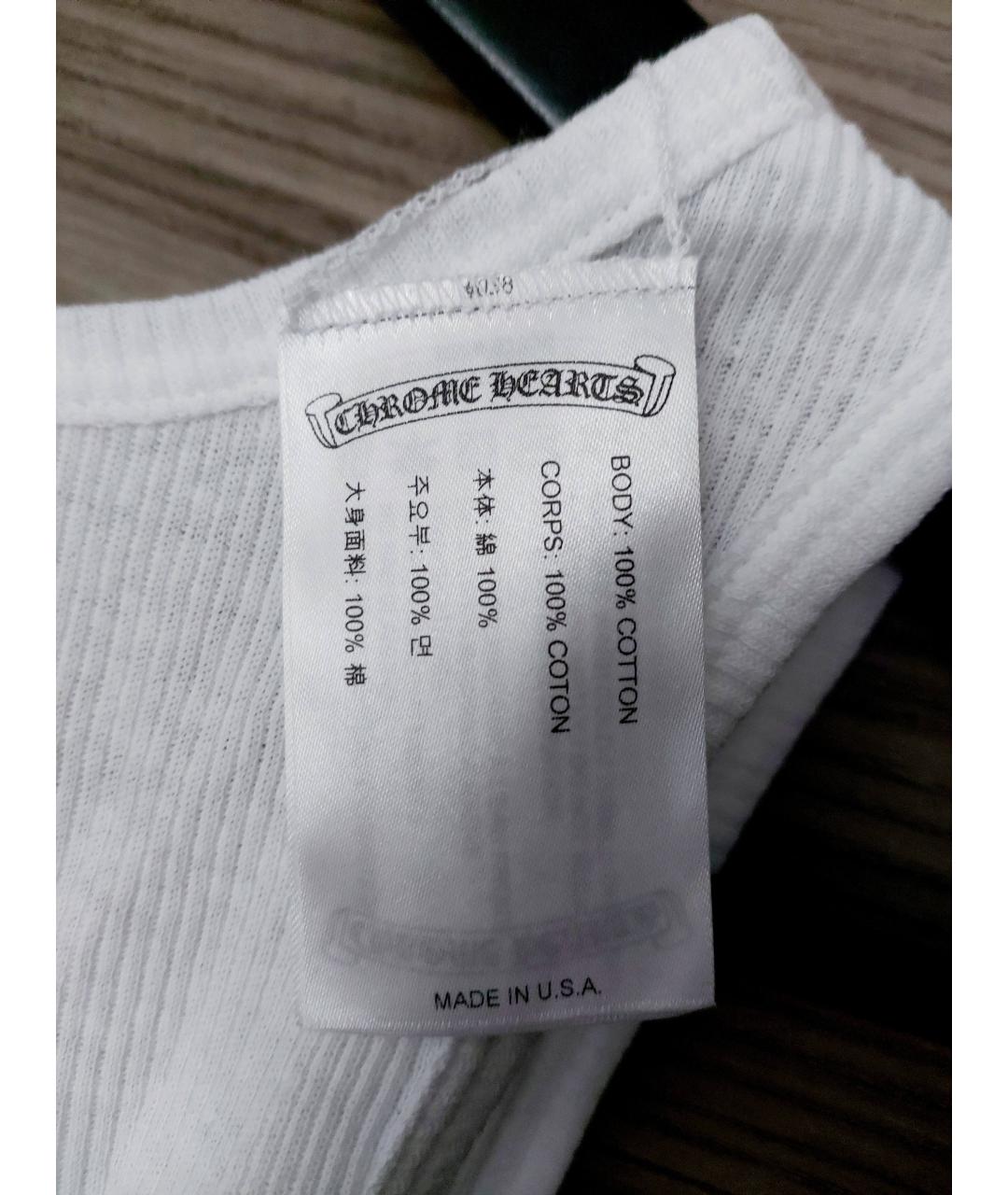 CHROME HEARTS Белая хлопковая майка, фото 3