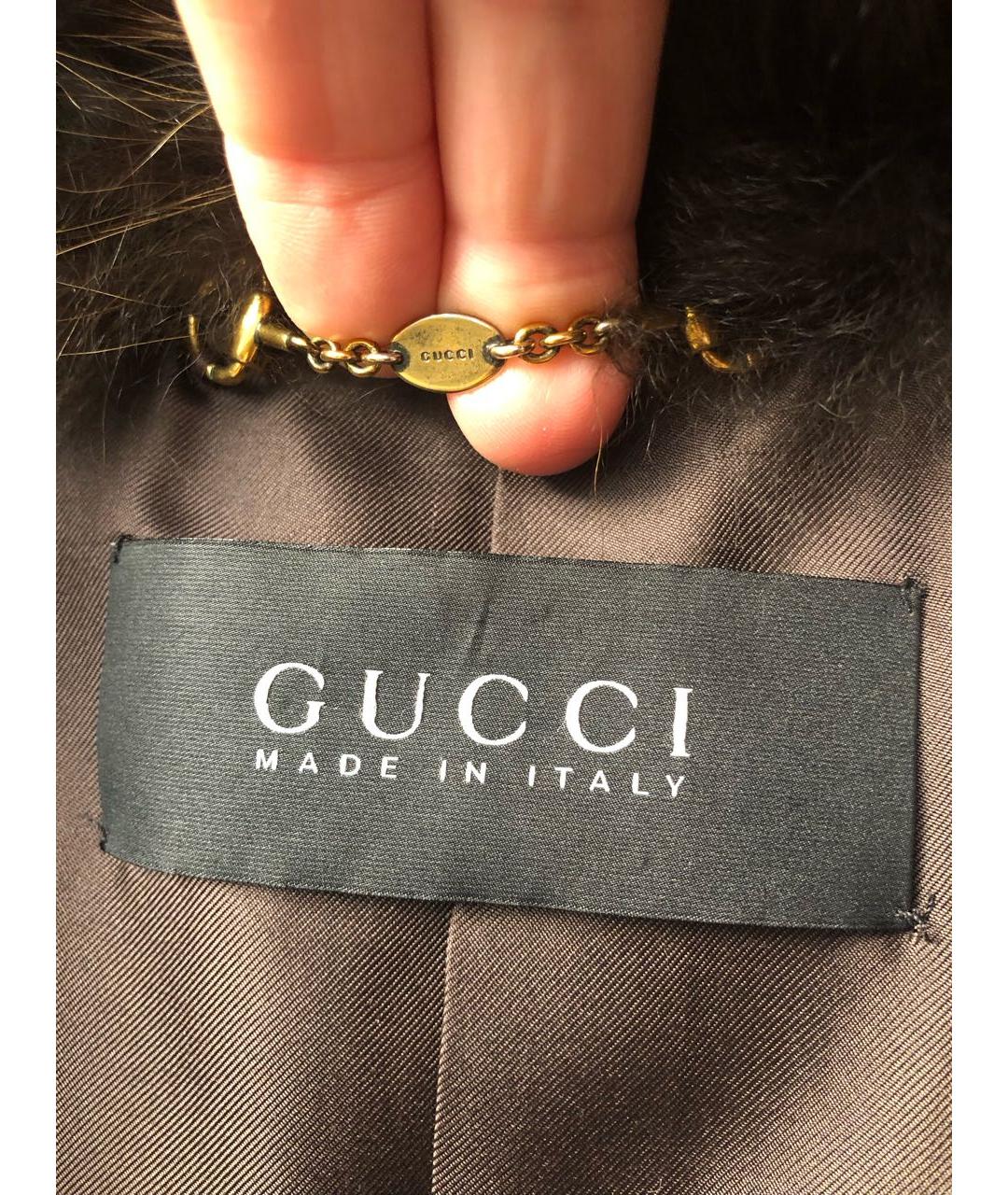 GUCCI Коричневая меховая шуба, фото 3