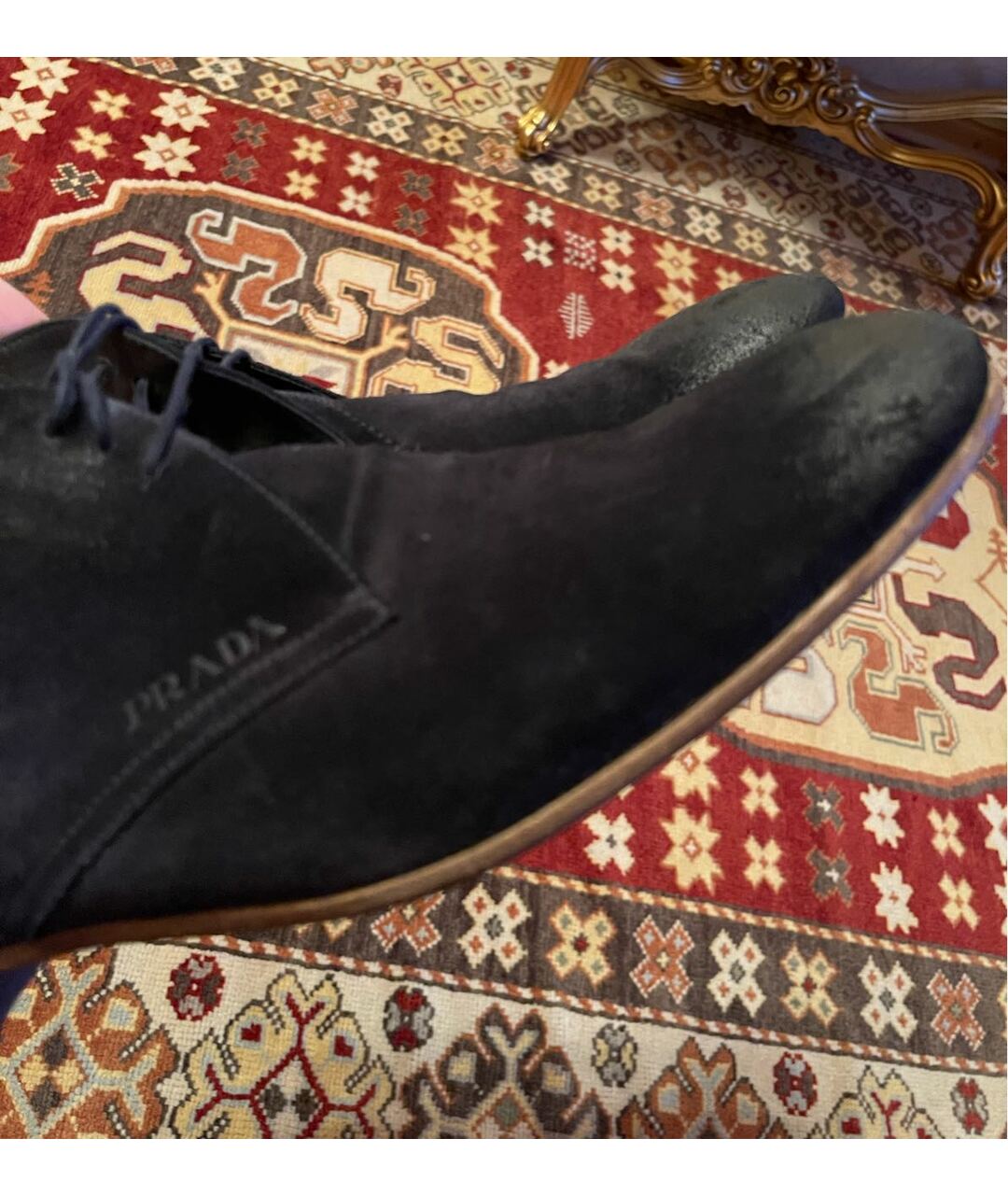 PRADA Темно-синие замшевые высокие ботинки, фото 6