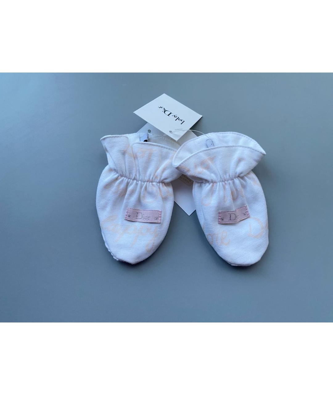 BABY DIOR Бежевые текстильные пинетки, фото 4