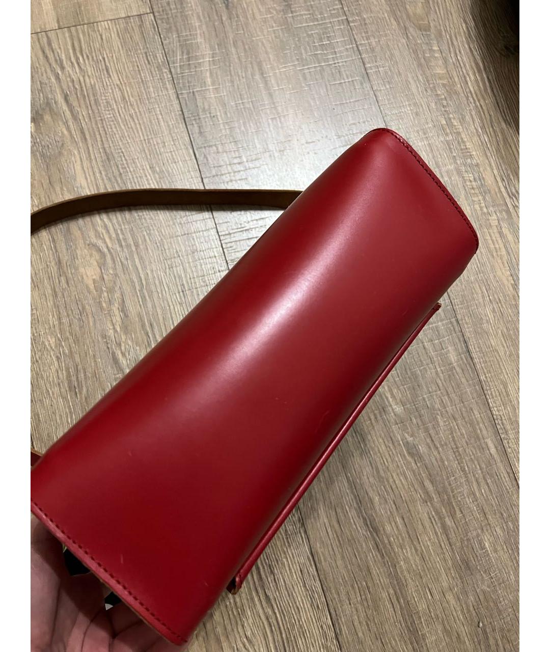 MARNI Красная кожаная сумка с короткими ручками, фото 3