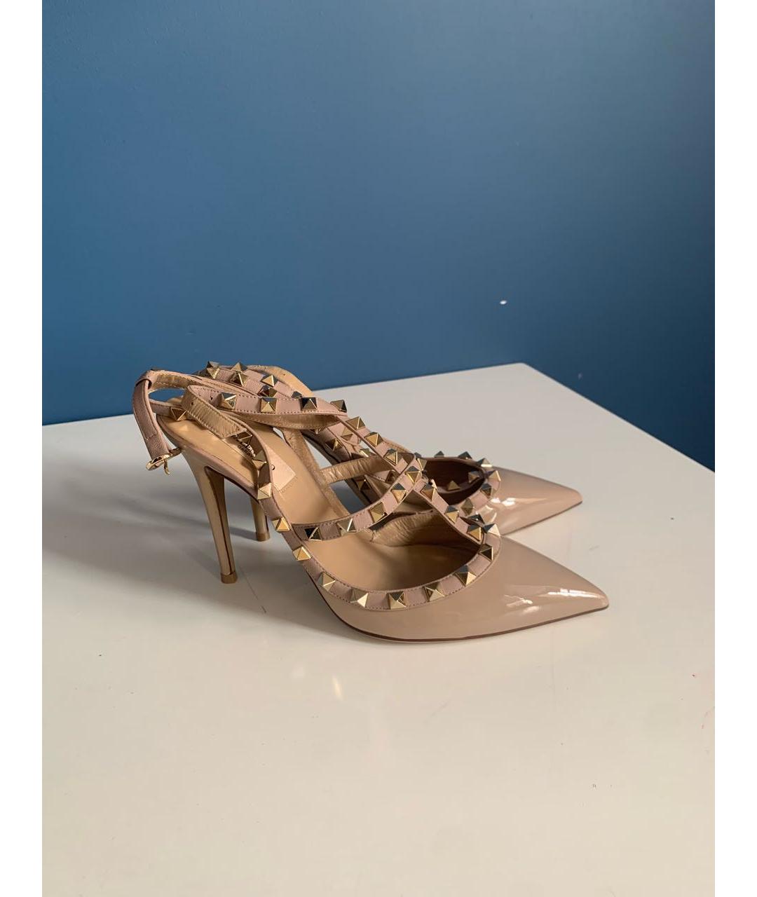 VALENTINO Бежевые туфли из лакированной кожи, фото 8