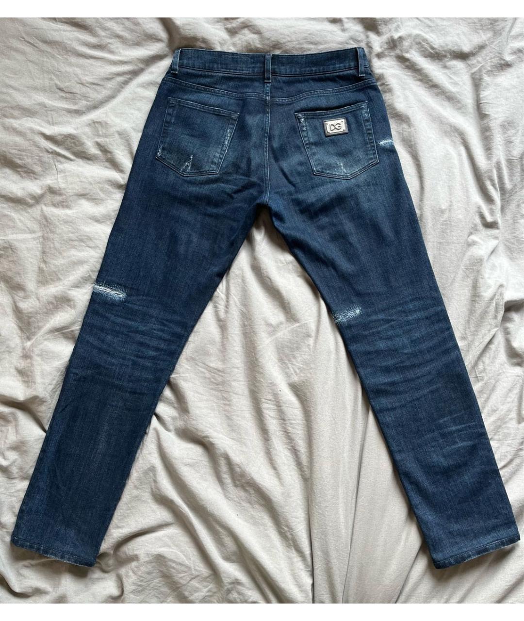 DOLCE&GABBANA Темно-синие хлопковые джинсы скинни, фото 2