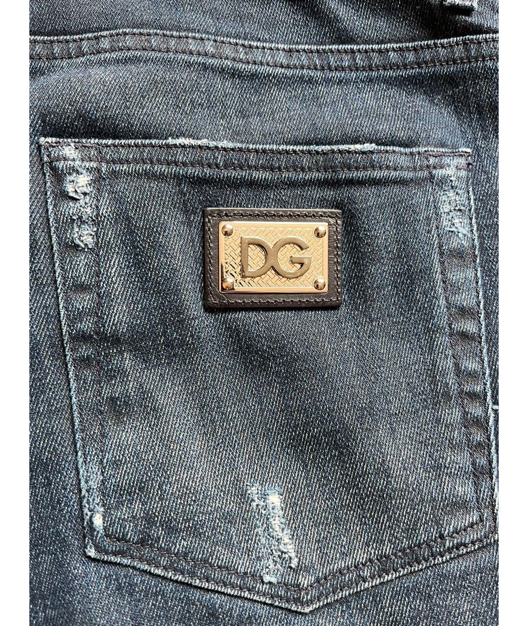 DOLCE&GABBANA Темно-синие хлопковые джинсы скинни, фото 5