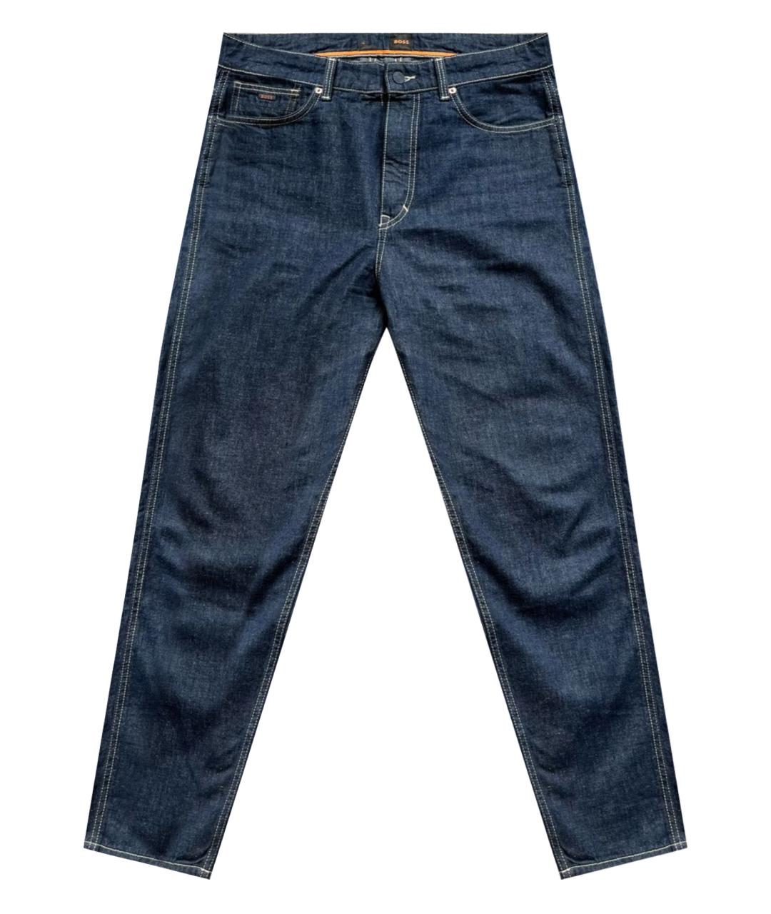 HUGO BOSS Темно-синие хлопковые прямые джинсы, фото 1