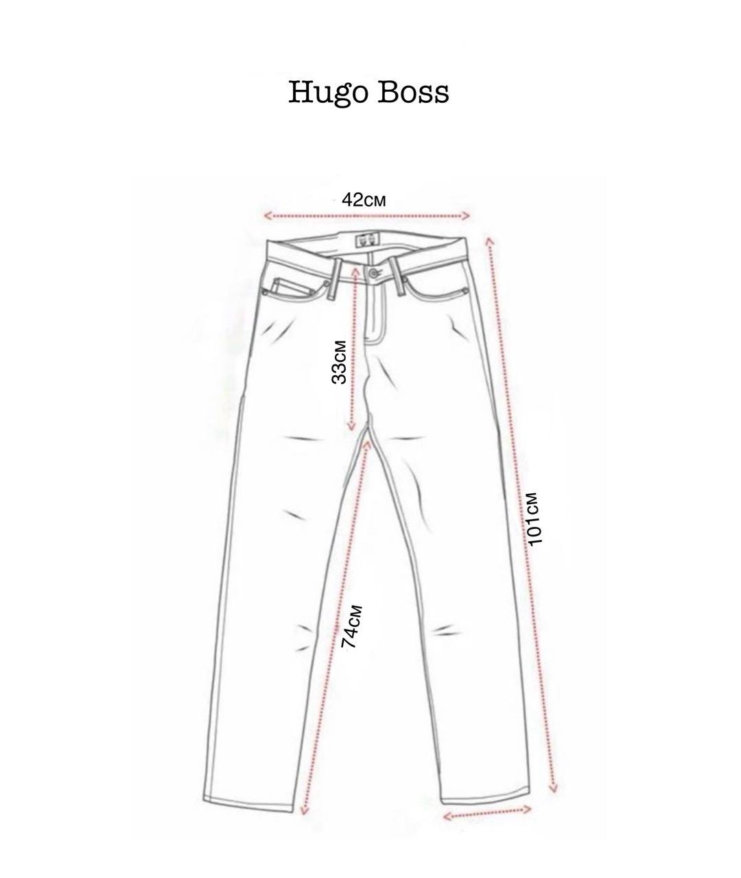 HUGO BOSS Темно-синие хлопковые прямые джинсы, фото 6