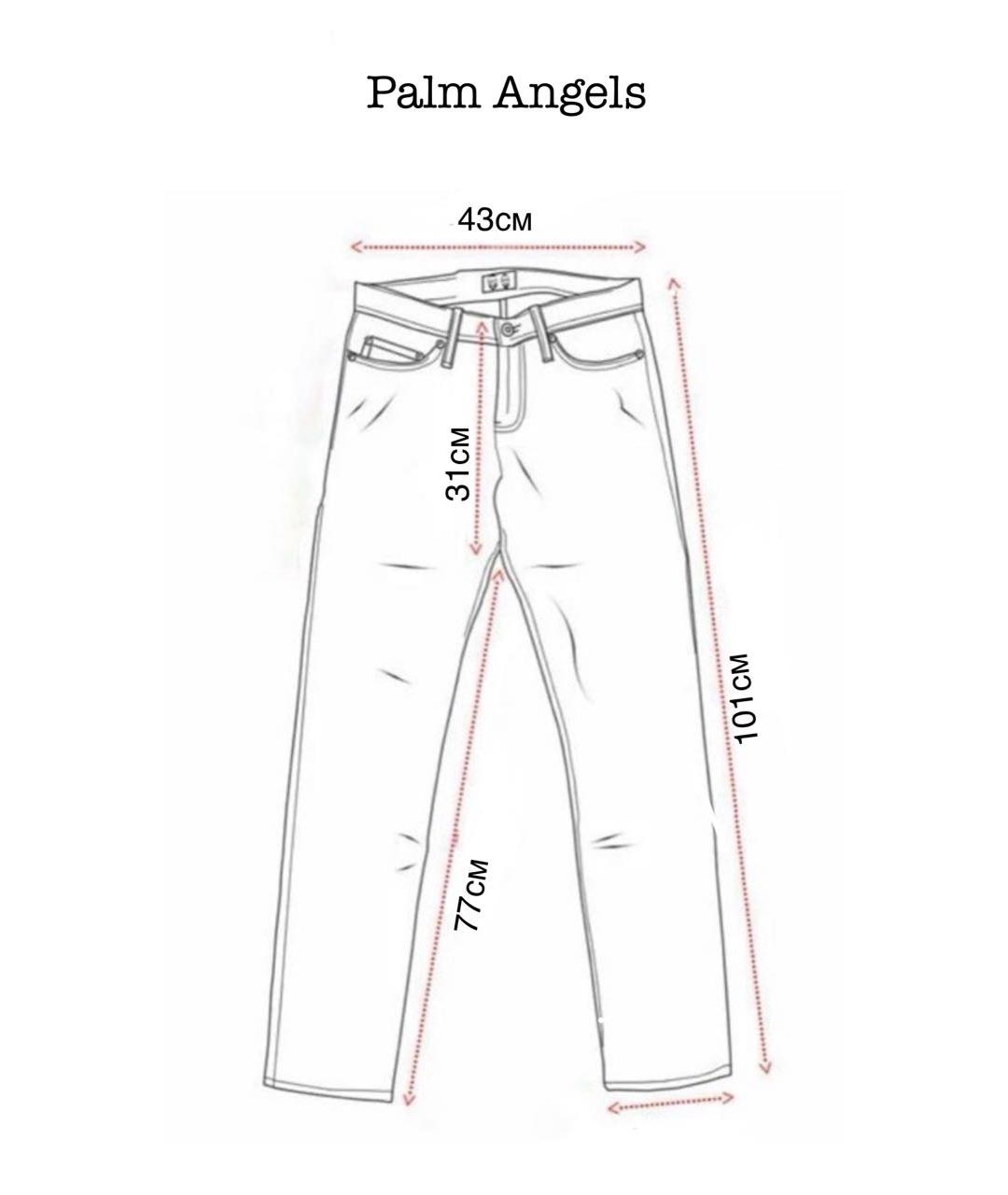 PALM ANGELS Темно-синие хлопковые прямые джинсы, фото 7