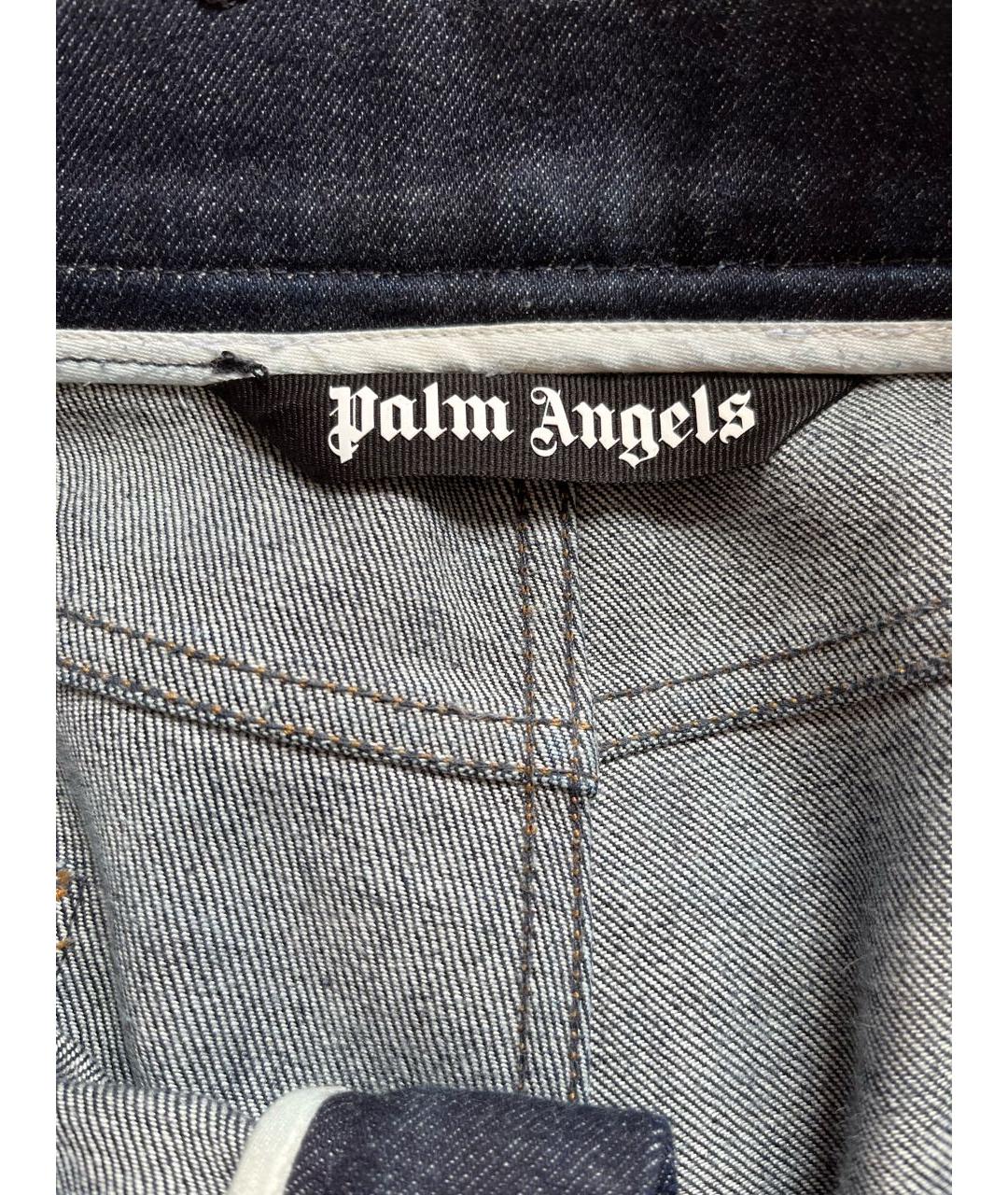 PALM ANGELS Темно-синие хлопковые прямые джинсы, фото 3