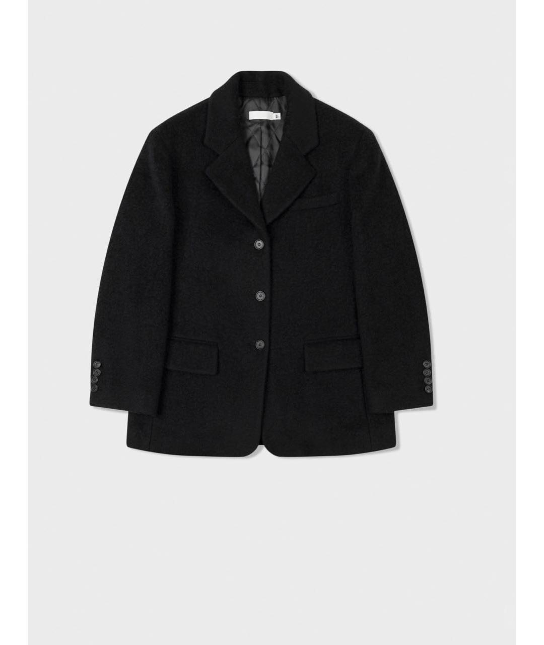 LOW CLASSIC Черное шерстяное пальто, фото 8