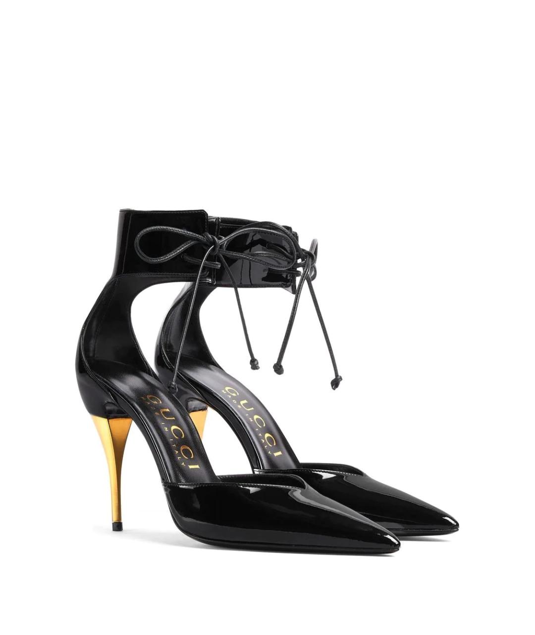 GUCCI Черные кожаные туфли, фото 2