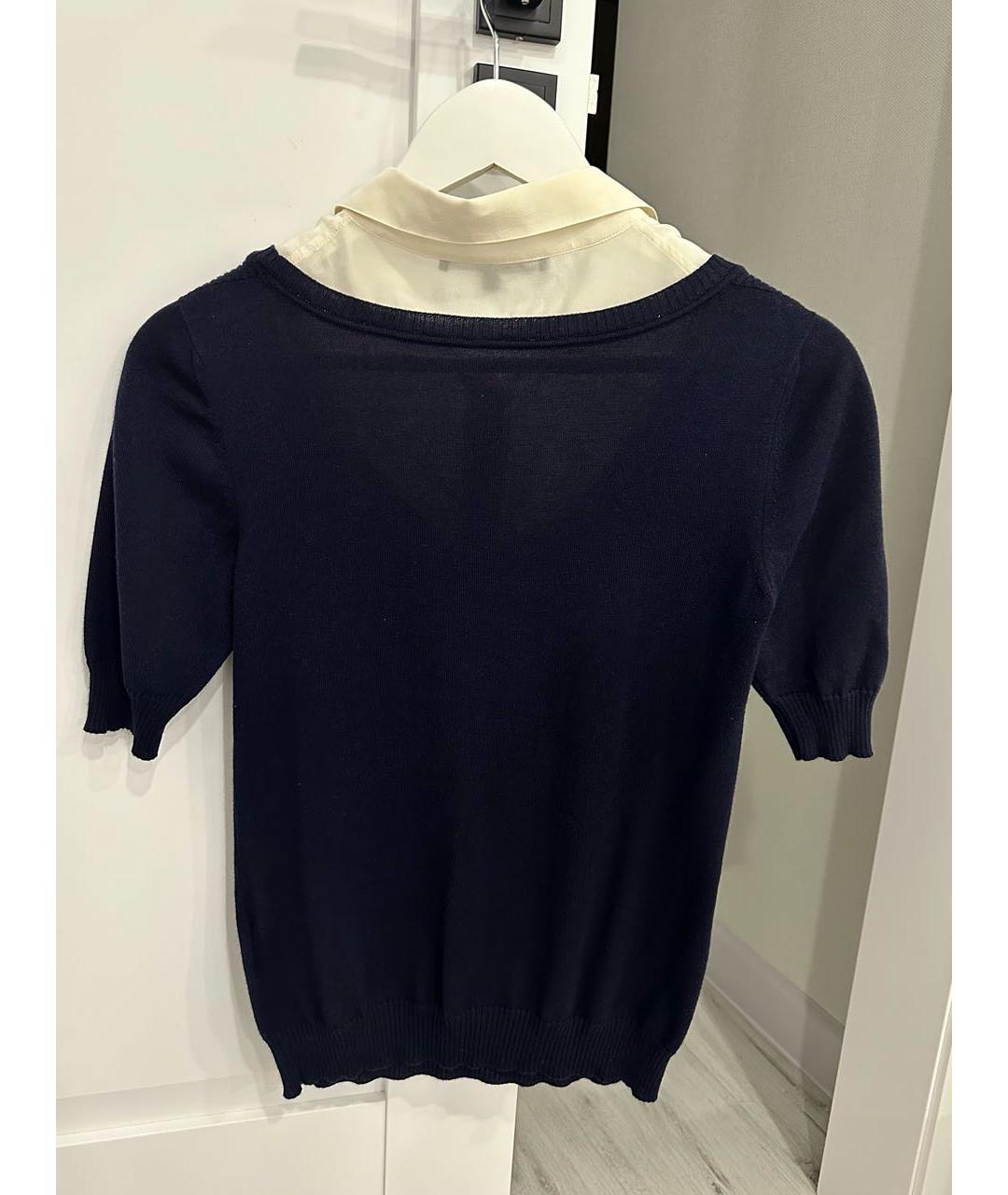 GUCCI Темно-синяя кашемировая блузы, фото 2