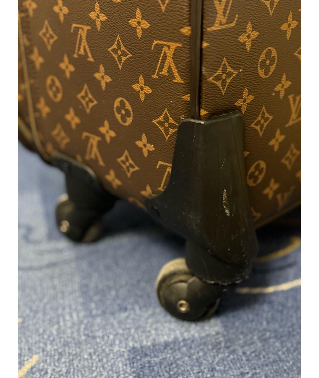 LOUIS VUITTON PRE-OWNED Коричневый кожаный чемодан, фото 3