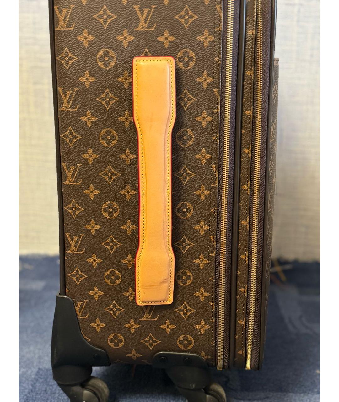 LOUIS VUITTON PRE-OWNED Коричневый кожаный чемодан, фото 2