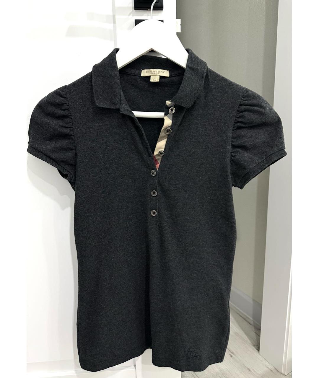 BURBERRY Антрацитовая хлопко-эластановая рубашка, фото 6
