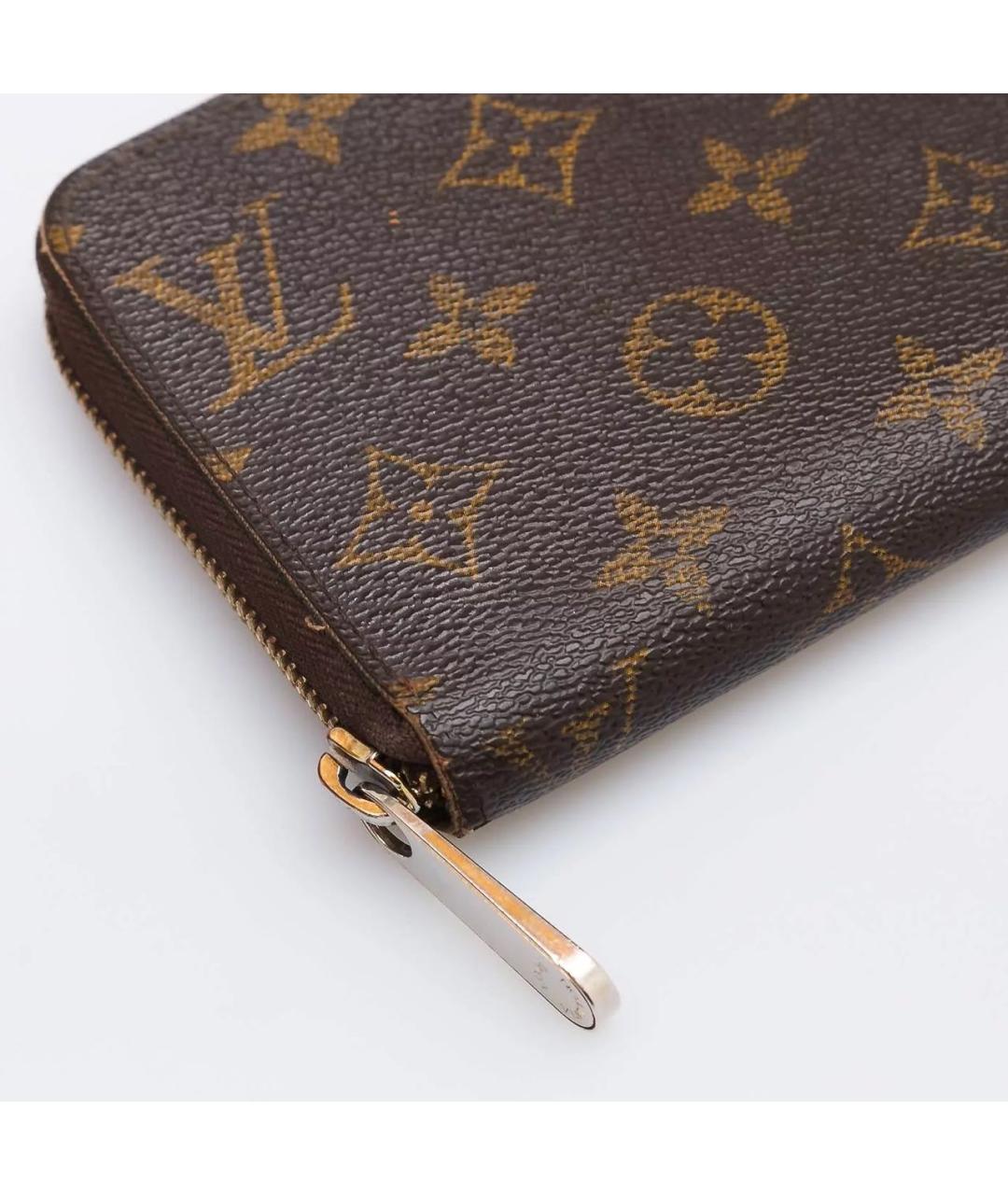 LOUIS VUITTON Коричневый кожаный кошелек, фото 3