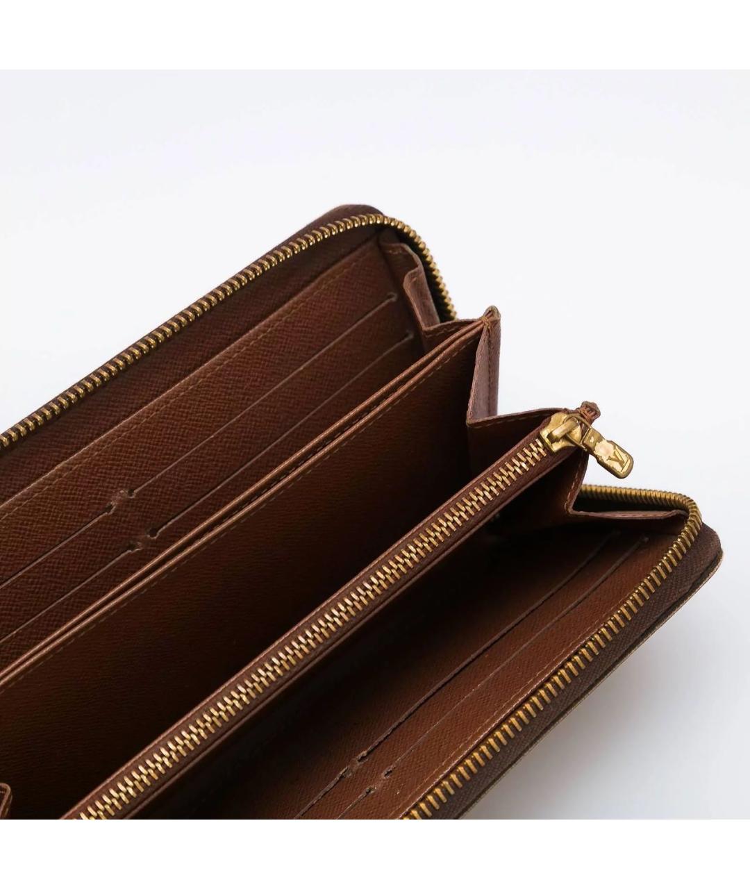 LOUIS VUITTON Коричневый кожаный кошелек, фото 4