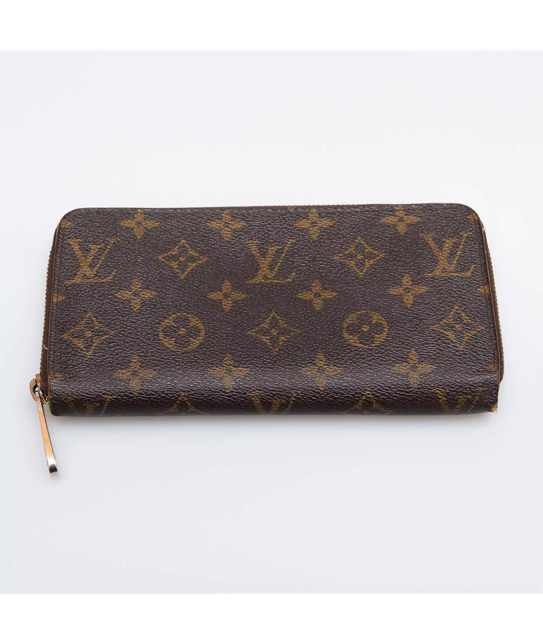 LOUIS VUITTON Коричневый кожаный кошелек, фото 5