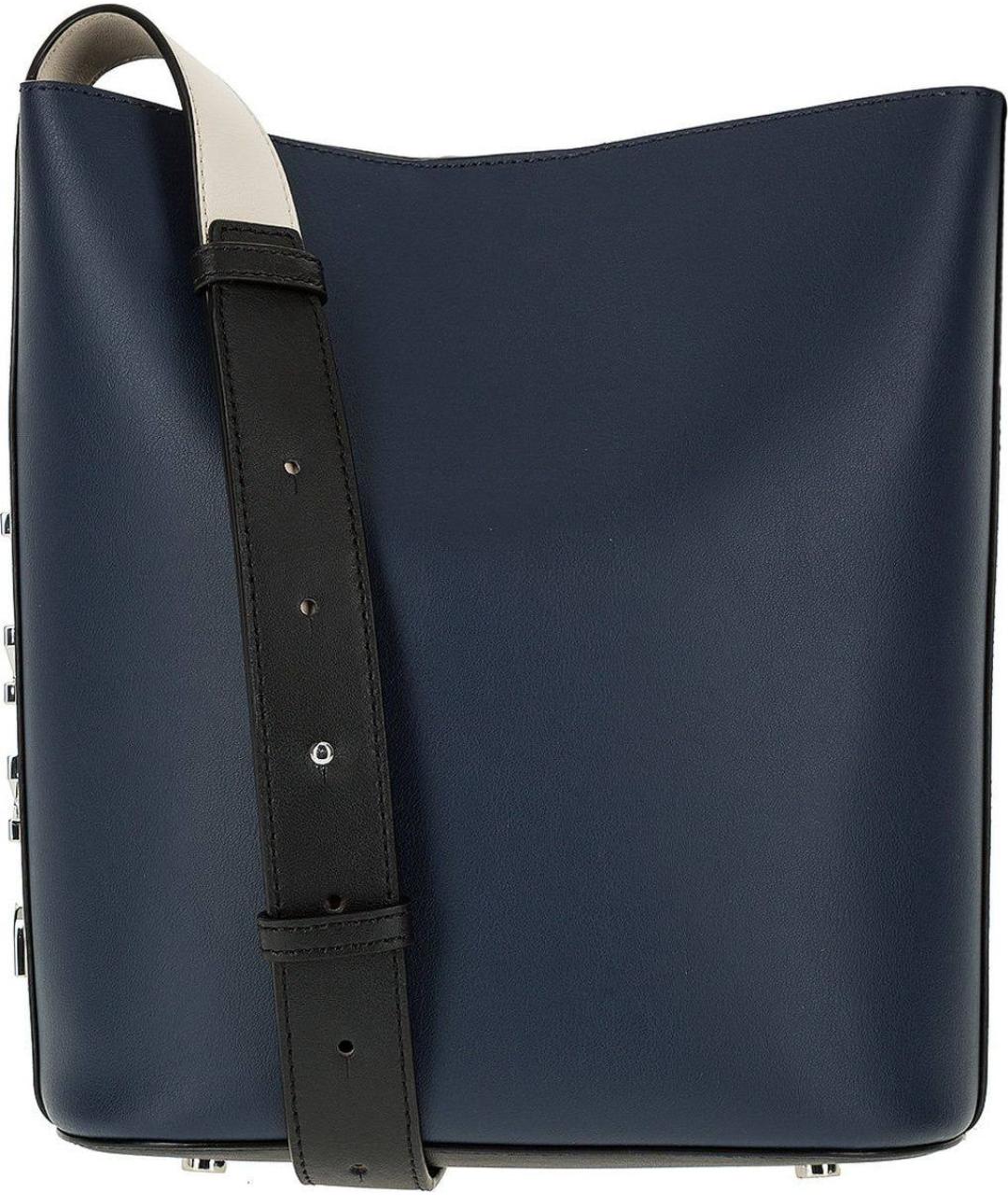 DKNY Темно-синяя сумка через плечо из искусственной кожи, фото 6