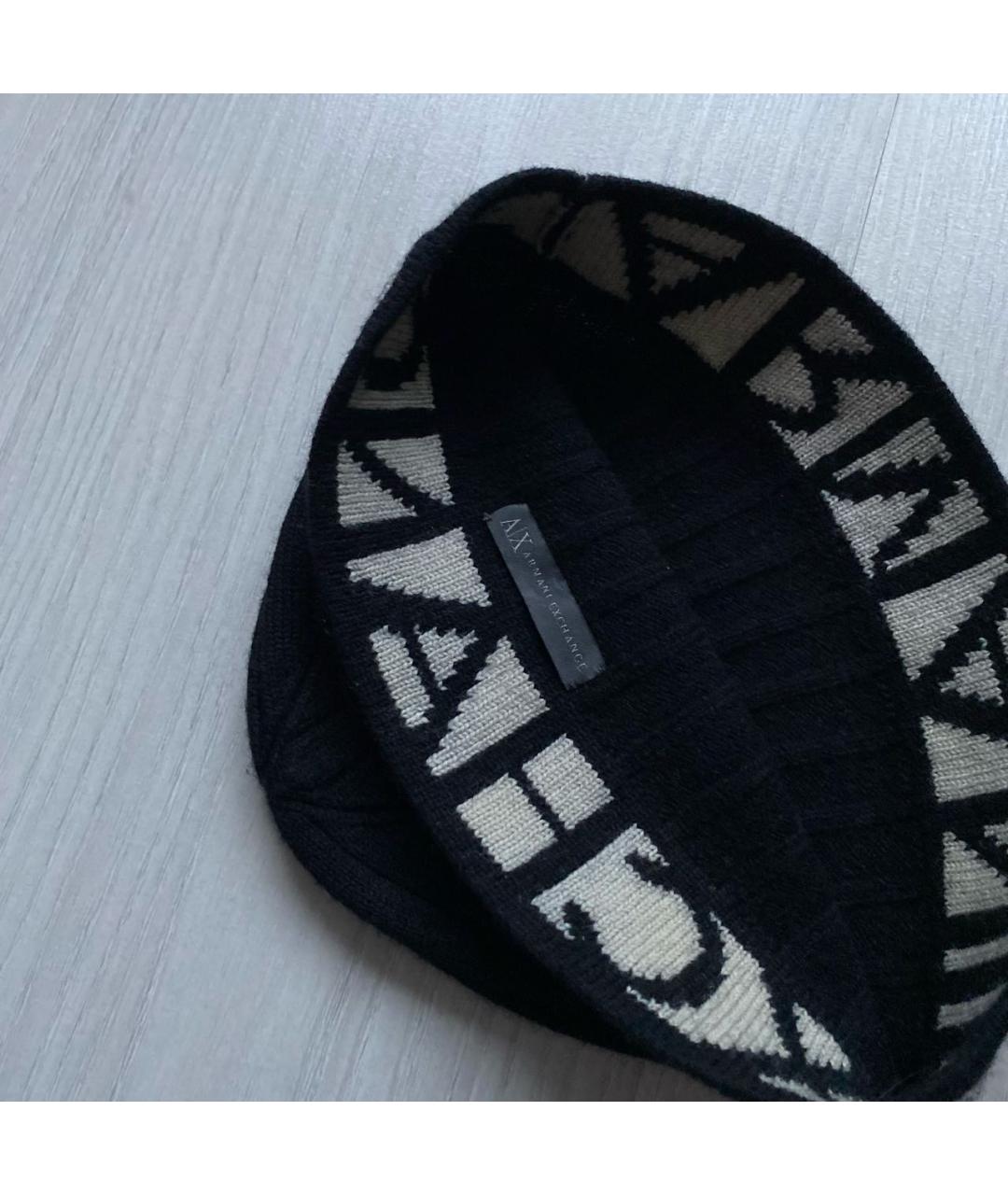 ARMANI EXCHANGE Черная шерстяная шапка, фото 4