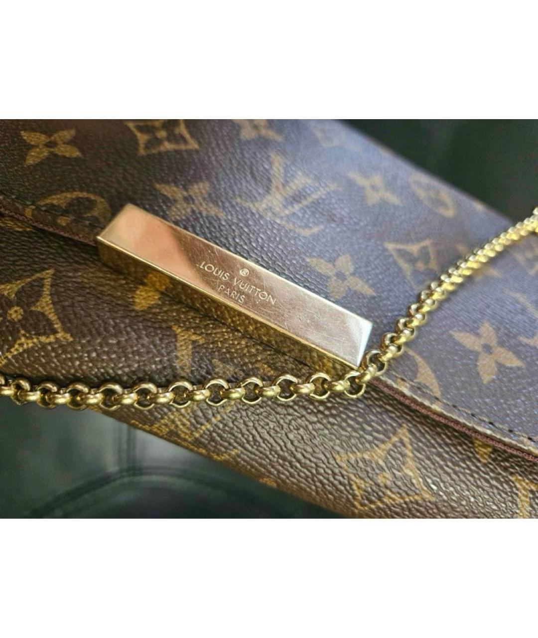 LOUIS VUITTON Коричневая кожаная сумка через плечо, фото 4