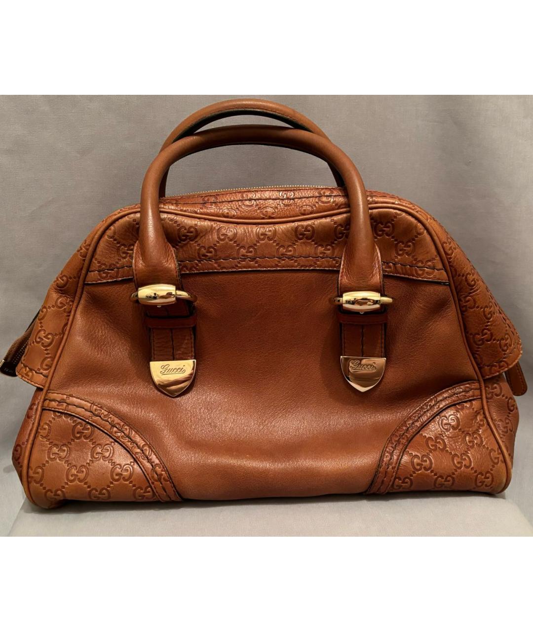 GUCCI Коричневая кожаная сумка тоут, фото 2