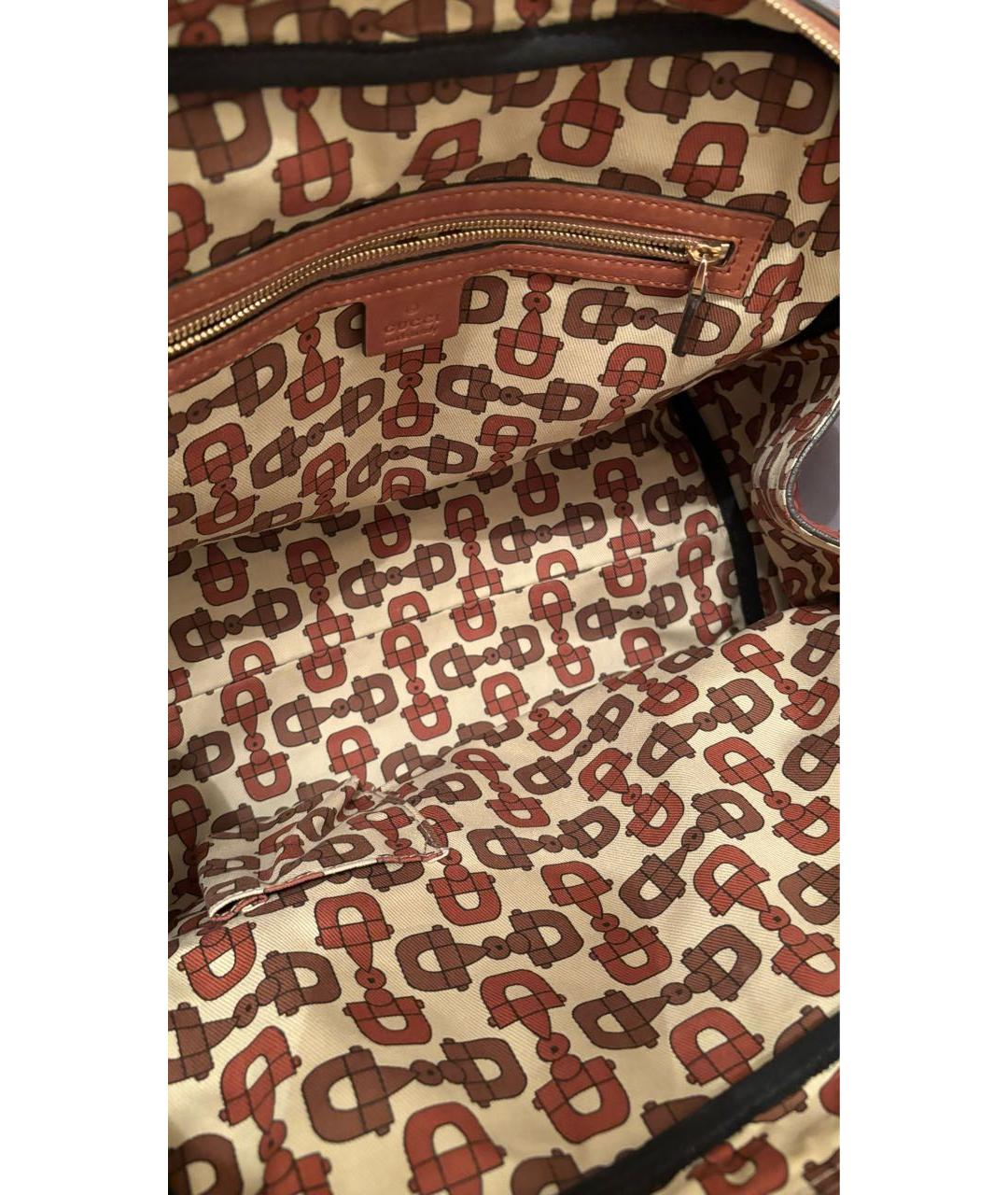 GUCCI Коричневая кожаная сумка тоут, фото 6