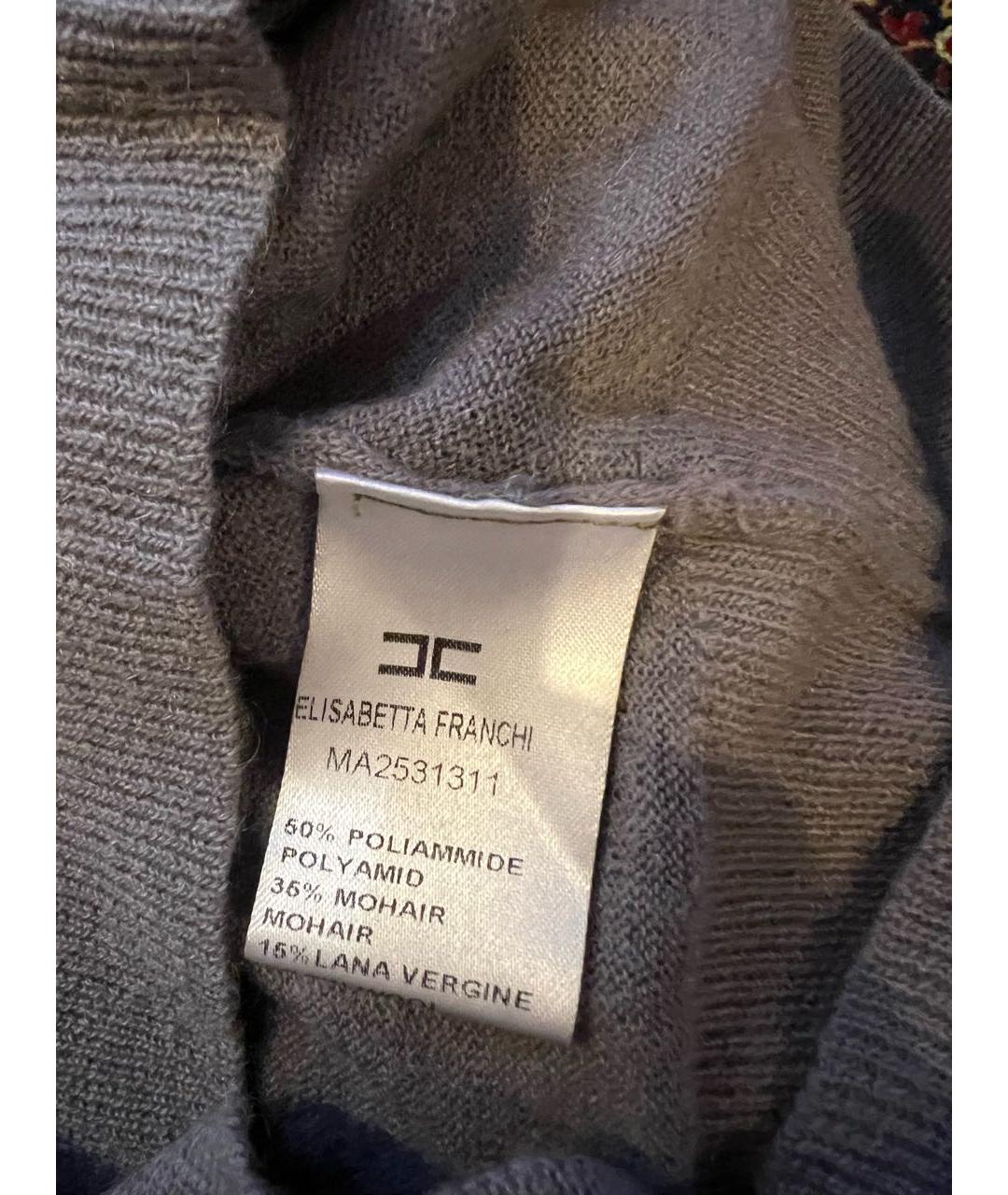 ELISABETTA FRANCHI Серая шерстяная жилетка, фото 6