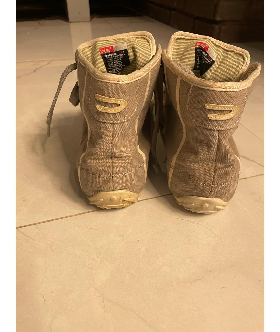 DIESEL Серые текстильные высокие кроссовки / кеды, фото 4