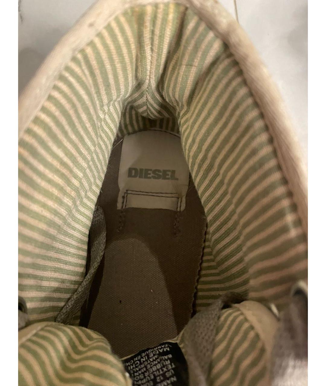 DIESEL Серые текстильные высокие кроссовки / кеды, фото 7