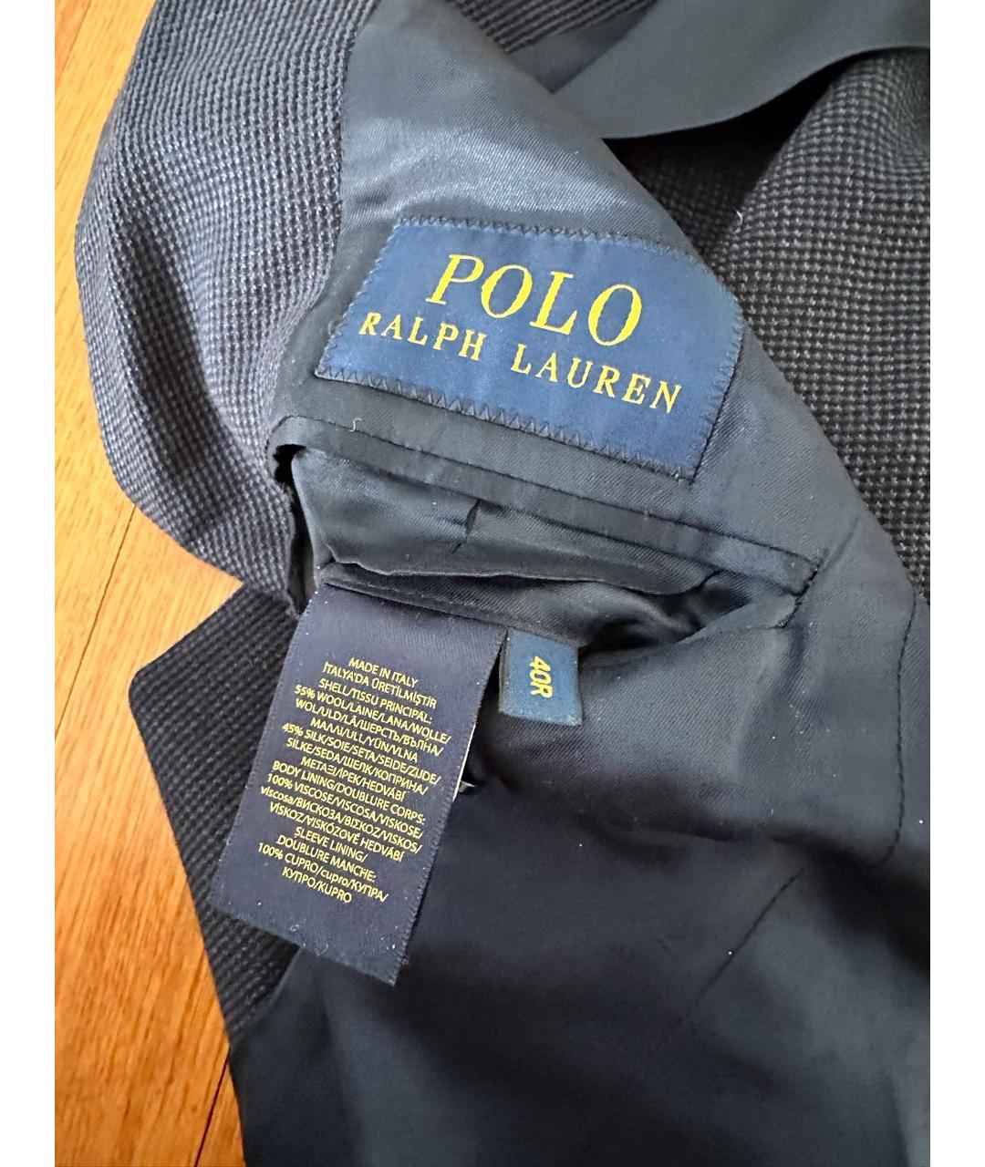 POLO RALPH LAUREN Темно-синий шерстяной пиджак, фото 4