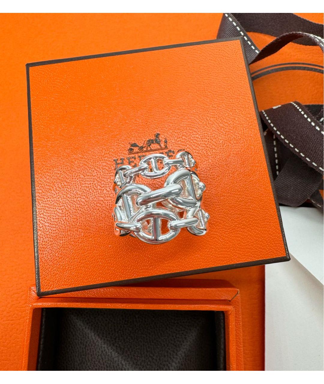 HERMES Серебряное серебряное кольцо, фото 8