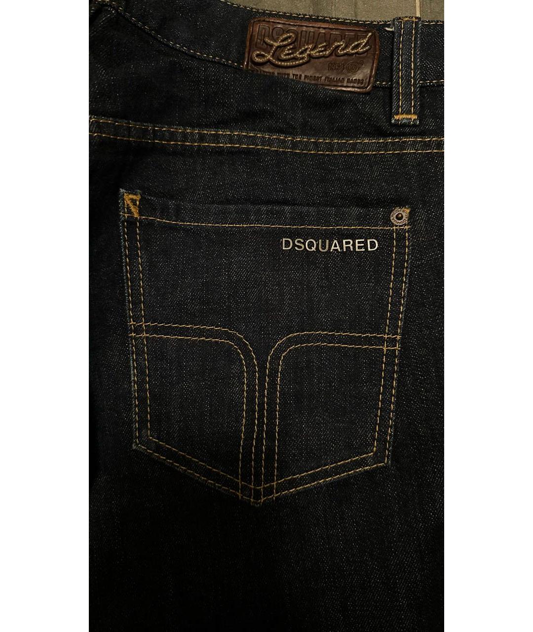 DSQUARED2 Темно-синие хлопковые прямые джинсы, фото 6