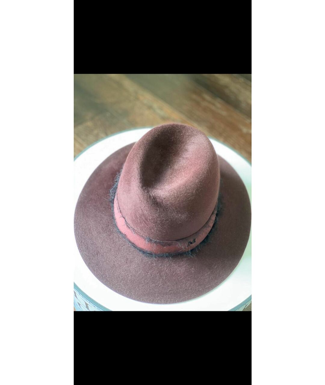 MAISON MICHEL Бордовая кашемировая шляпа, фото 2