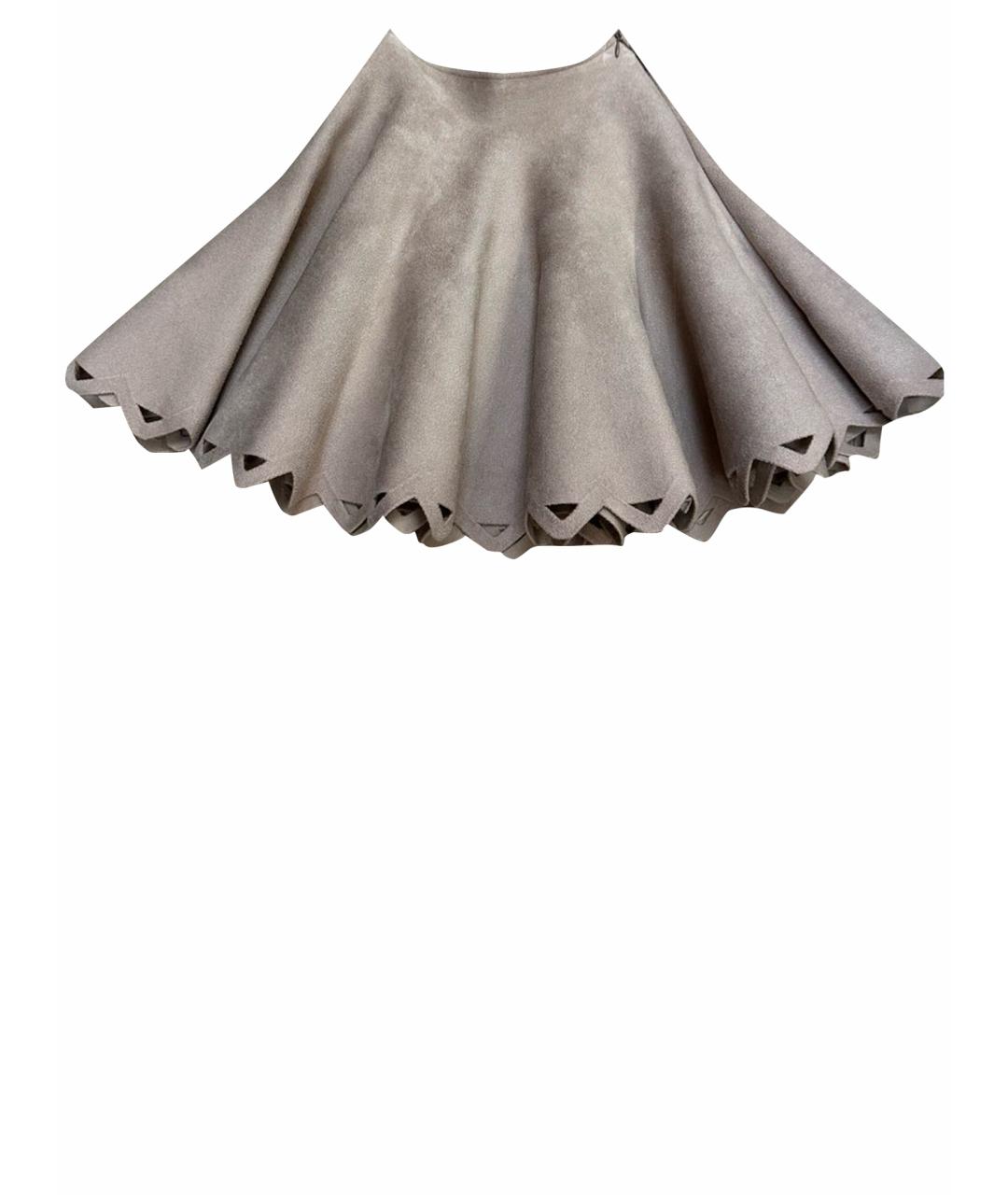 ALAIA Бежевая юбка мини, фото 1