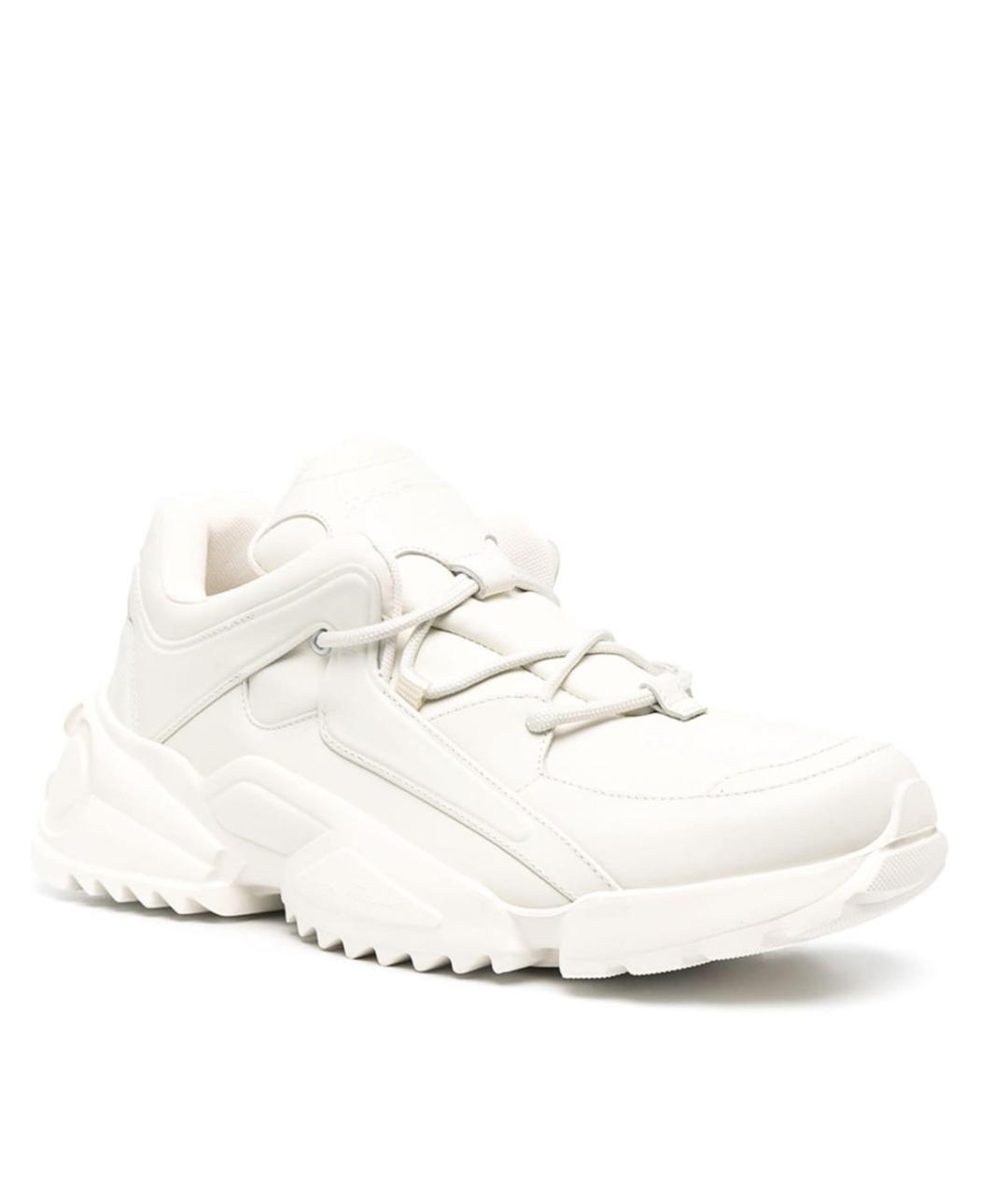 SALVATORE FERRAGAMO Белые кожаные низкие кроссовки / кеды, фото 6