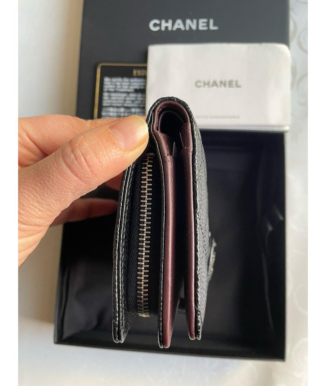 CHANEL Черный кожаный кошелек, фото 5